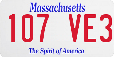 MA license plate 107VE3