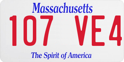 MA license plate 107VE4