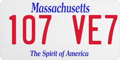 MA license plate 107VE7