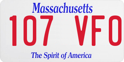 MA license plate 107VF0