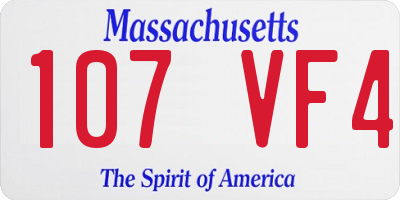 MA license plate 107VF4