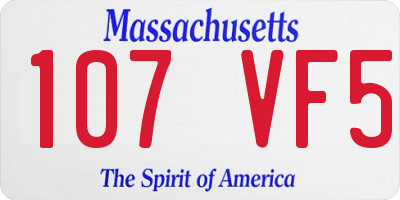 MA license plate 107VF5