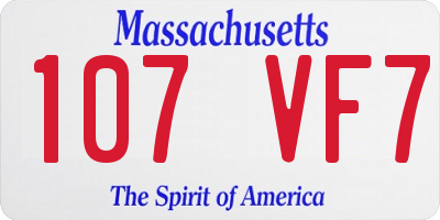 MA license plate 107VF7