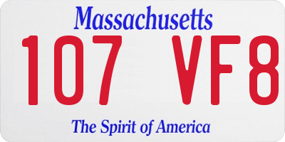 MA license plate 107VF8