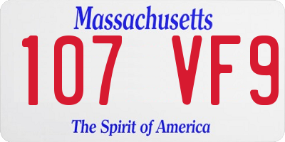MA license plate 107VF9