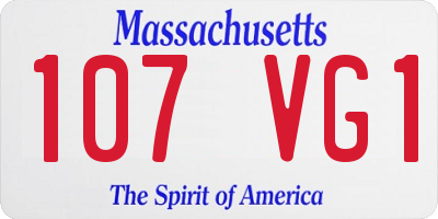 MA license plate 107VG1