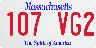MA license plate 107VG2