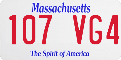 MA license plate 107VG4