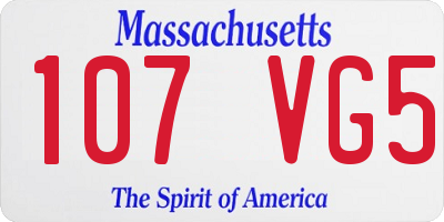 MA license plate 107VG5