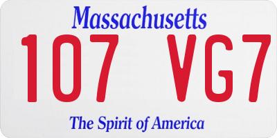 MA license plate 107VG7