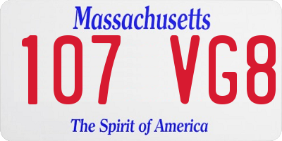 MA license plate 107VG8