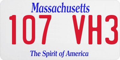 MA license plate 107VH3