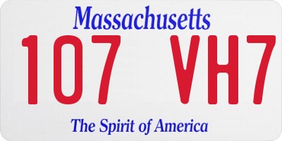 MA license plate 107VH7