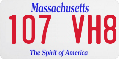MA license plate 107VH8