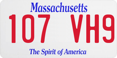 MA license plate 107VH9