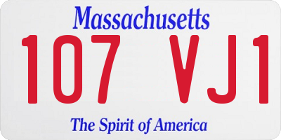 MA license plate 107VJ1