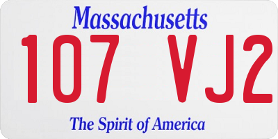 MA license plate 107VJ2