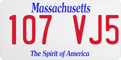 MA license plate 107VJ5