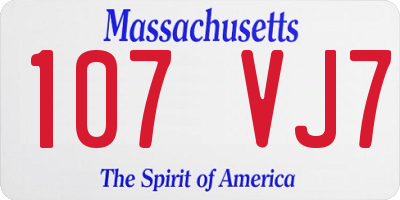 MA license plate 107VJ7