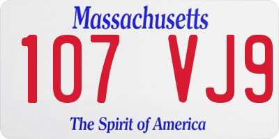 MA license plate 107VJ9