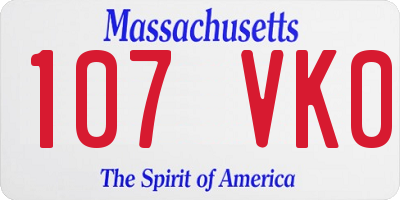 MA license plate 107VK0