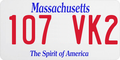 MA license plate 107VK2