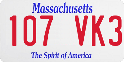MA license plate 107VK3