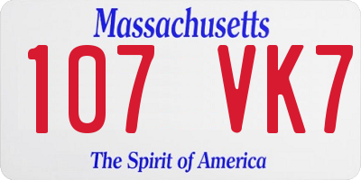 MA license plate 107VK7