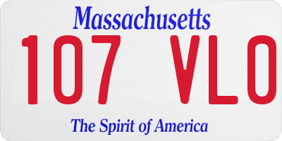 MA license plate 107VL0