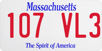 MA license plate 107VL3