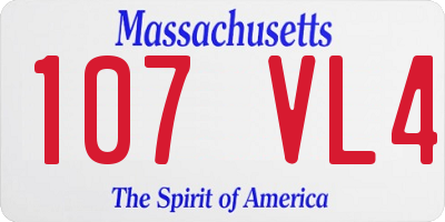 MA license plate 107VL4