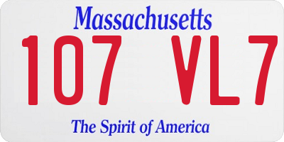 MA license plate 107VL7