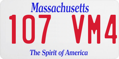MA license plate 107VM4