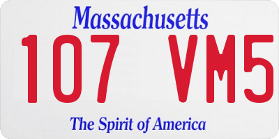 MA license plate 107VM5