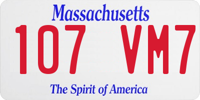 MA license plate 107VM7