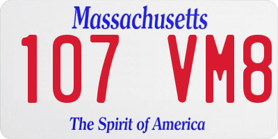 MA license plate 107VM8