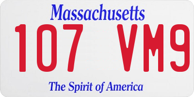 MA license plate 107VM9
