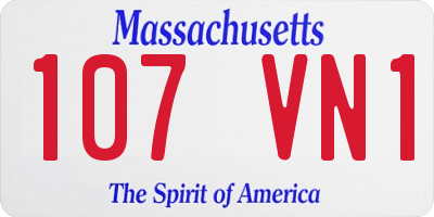 MA license plate 107VN1