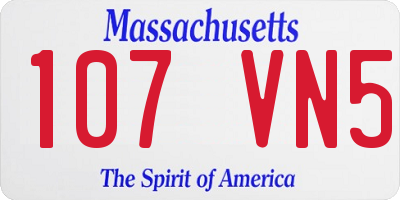 MA license plate 107VN5