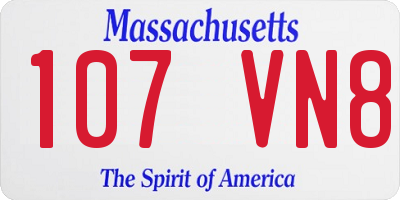 MA license plate 107VN8