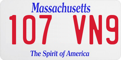 MA license plate 107VN9