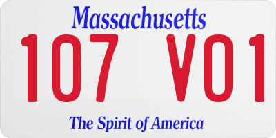 MA license plate 107VO1