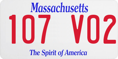 MA license plate 107VO2