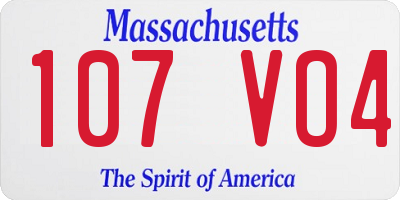 MA license plate 107VO4