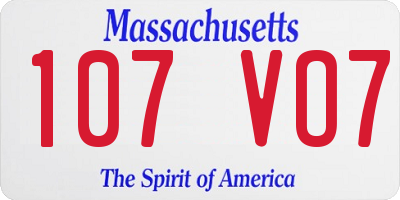 MA license plate 107VO7