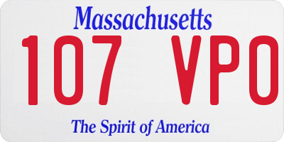 MA license plate 107VP0