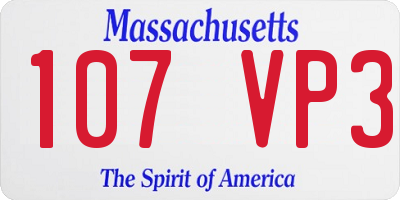 MA license plate 107VP3