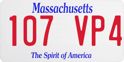 MA license plate 107VP4