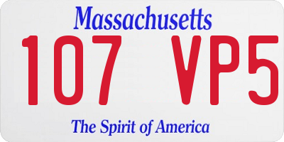 MA license plate 107VP5