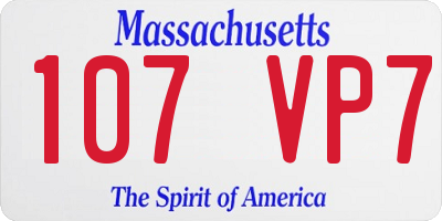 MA license plate 107VP7